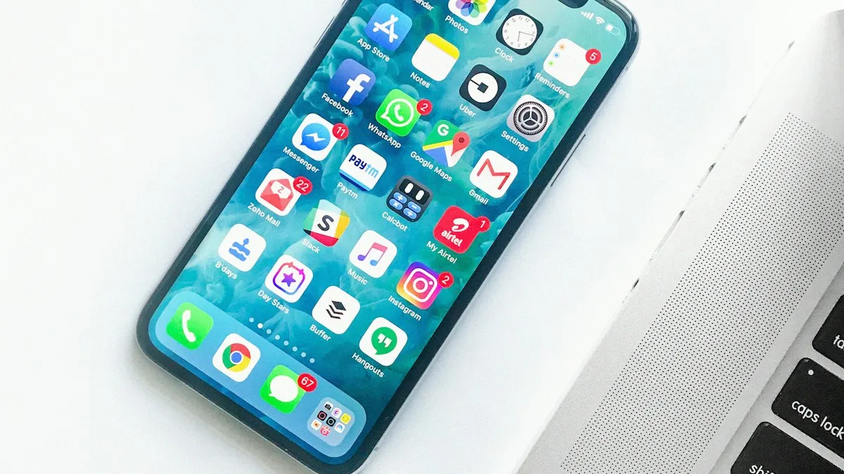 Smartphone and Canadian Telecom Cellular Contract Sim Card on Desk